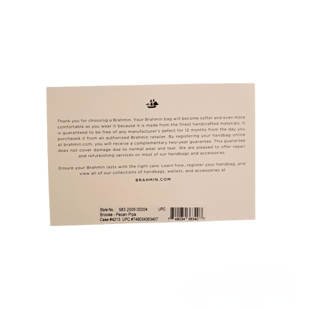 Brahmin Pecan Pipa Genuine Leather Tote Bag - Picture 9 of 10